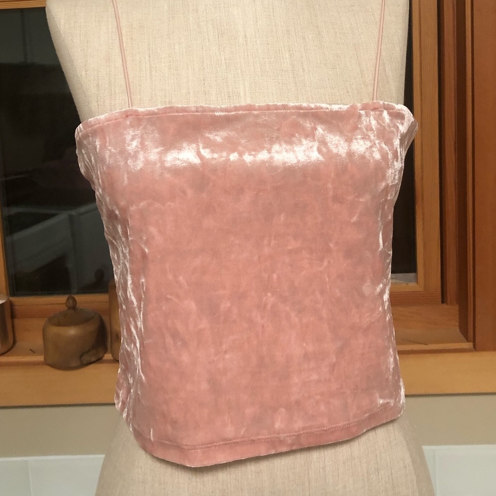 Pink velvet tank top